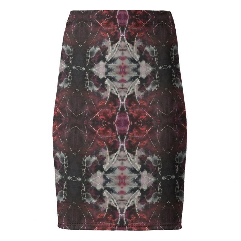 Pencil Skirt- Tie Dyed Pencil Skirt With A Slit