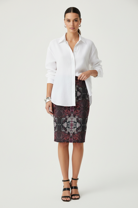 Pencil Skirt- Tie Dyed Pencil Skirt With A Slit