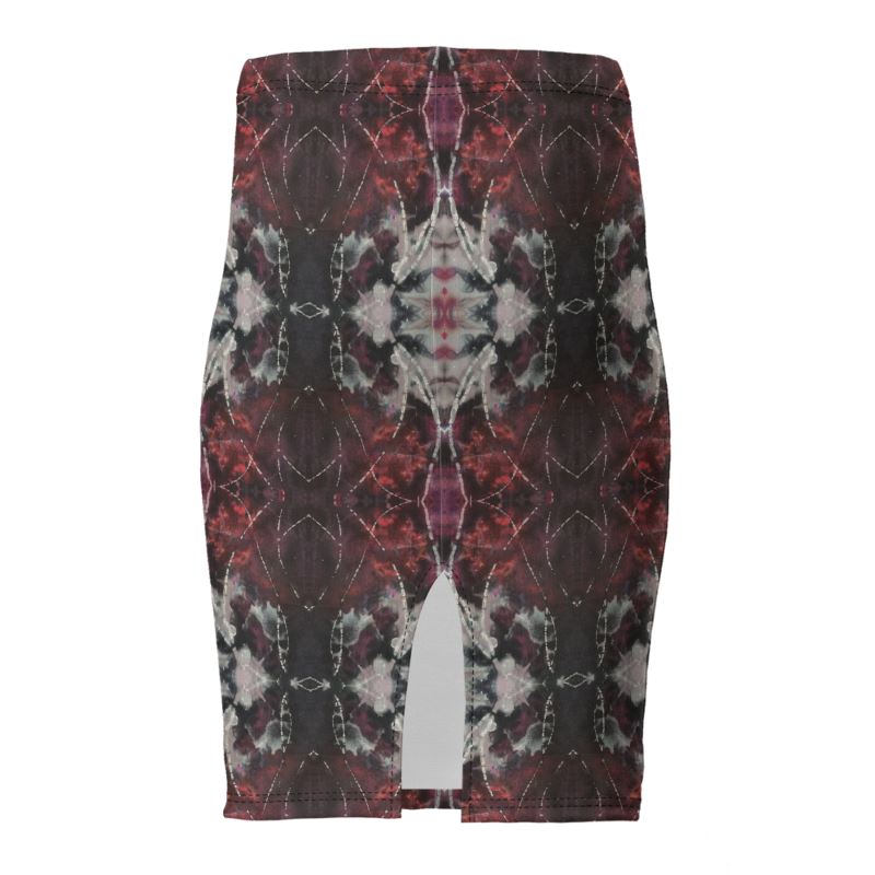 Pencil Skirt- Tie Dyed Pencil Skirt With A Slit