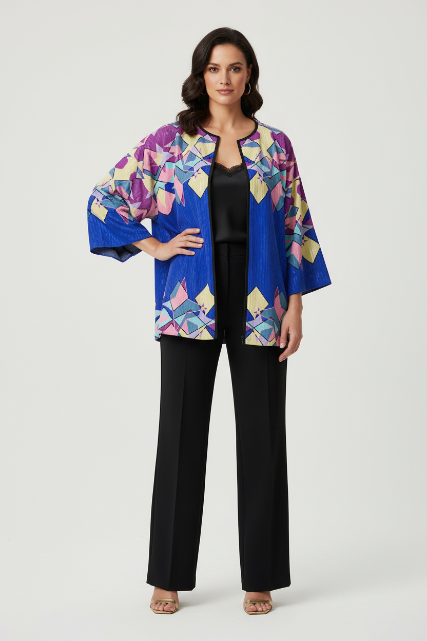 Akanne Geometric Dream Kimono Jacke- Velvet