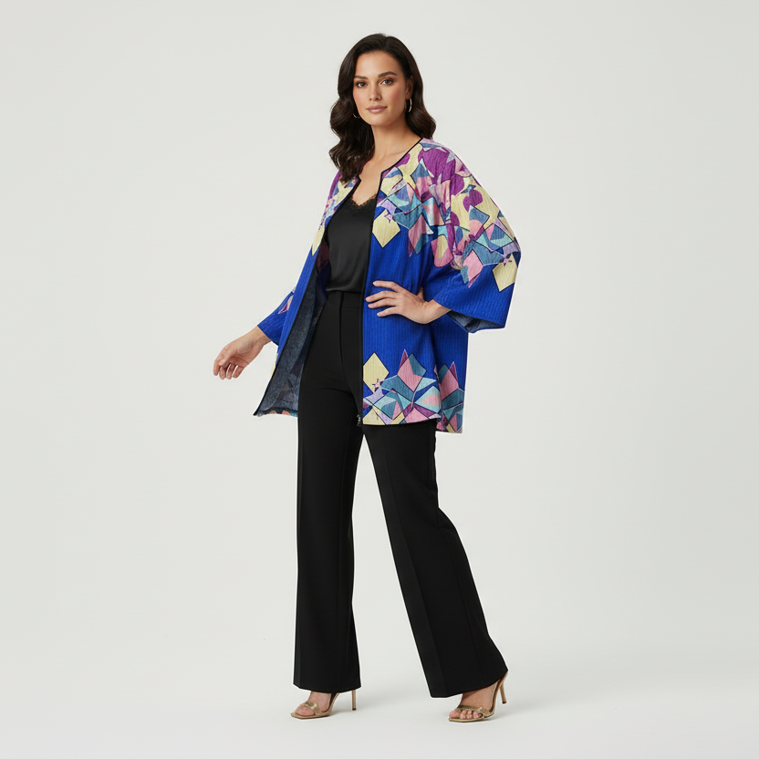 Akanne Geometric Dream Kimono Jacke- Velvet