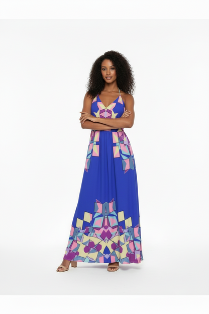 Halterneck backless dress