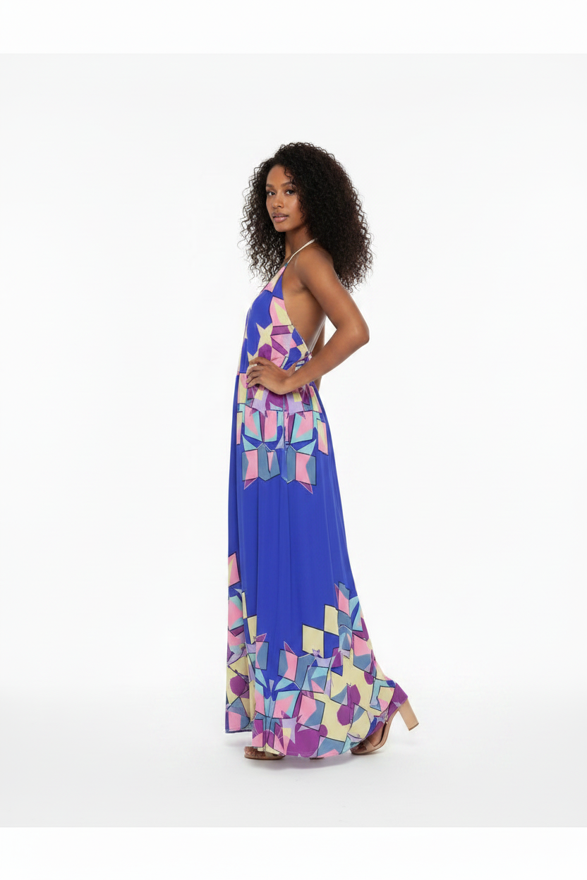 Halterneck backless dress