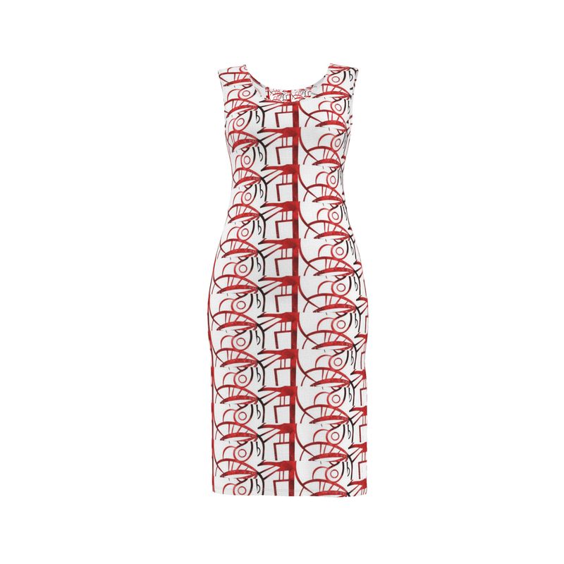 Artistic Abstract Graphic Bodycon Dress