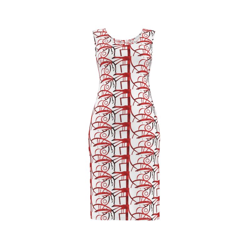 Artistic Abstract Graphic Bodycon Dress
