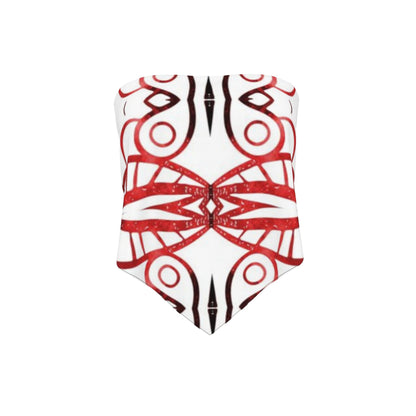 Symmetry Graphic Red and Black Bandana Top