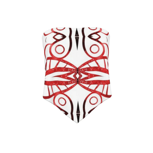 Symmetry Graphic Red and Black Bandana Top