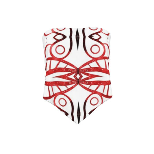 Symmetry Graphic Red and Black Bandana Top