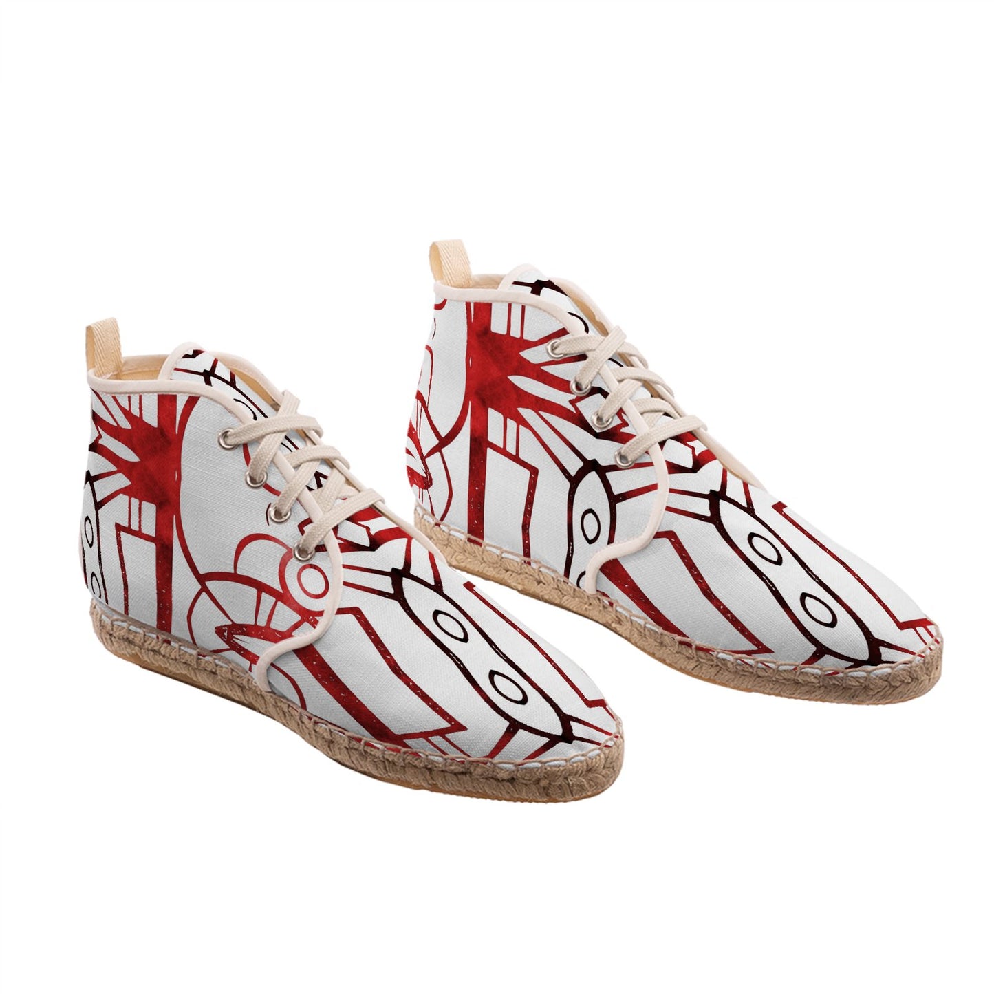 Abstract Art Print High-Top Espadrille Sneakers
