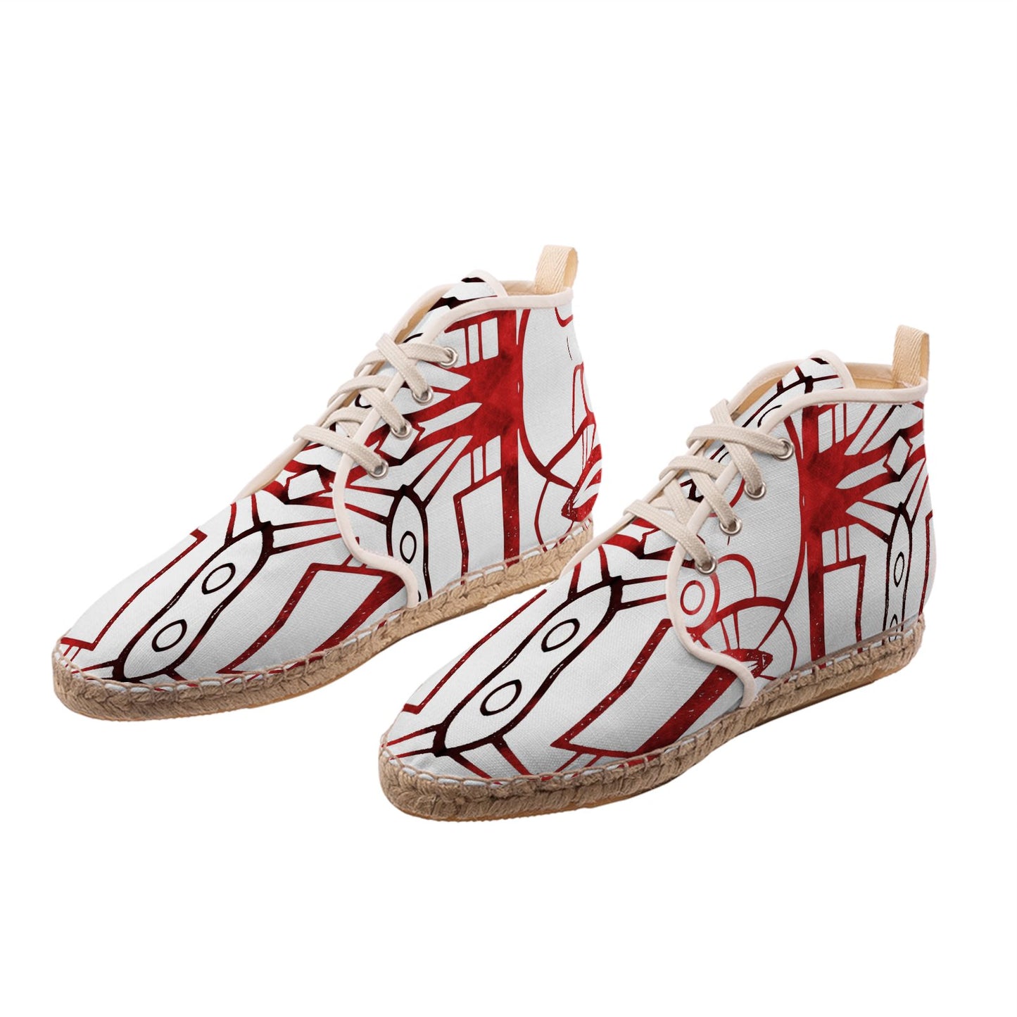 Abstract Art Print High-Top Espadrille Sneakers