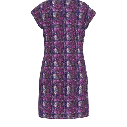 Ladies Tunic T Shirt- Violet Mirage Patterned Shift Dress