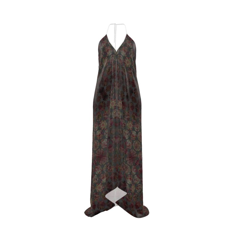 Halterneck backless dress- Abstract Floral Blooms Dress