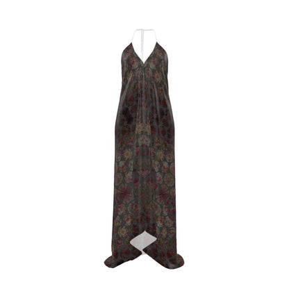 Halterneck backless dress- Abstract Floral Blooms Dress