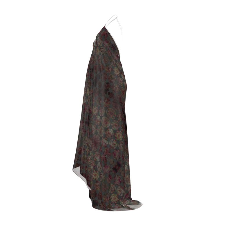 Halterneck backless dress- Abstract Floral Blooms Dress