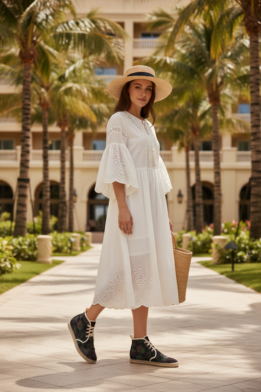 Floral Hi-Top Espadrilles