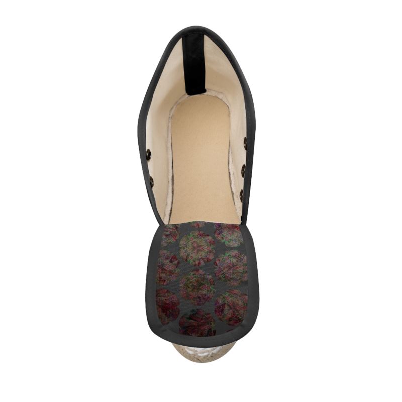 Ladies Celestial Floral Canvas Wedge Espadrilles