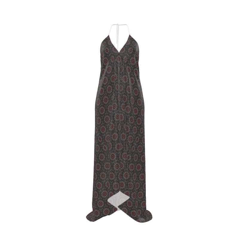 Boheme Floral Halter Maxi Dress in Midnight Mosaic