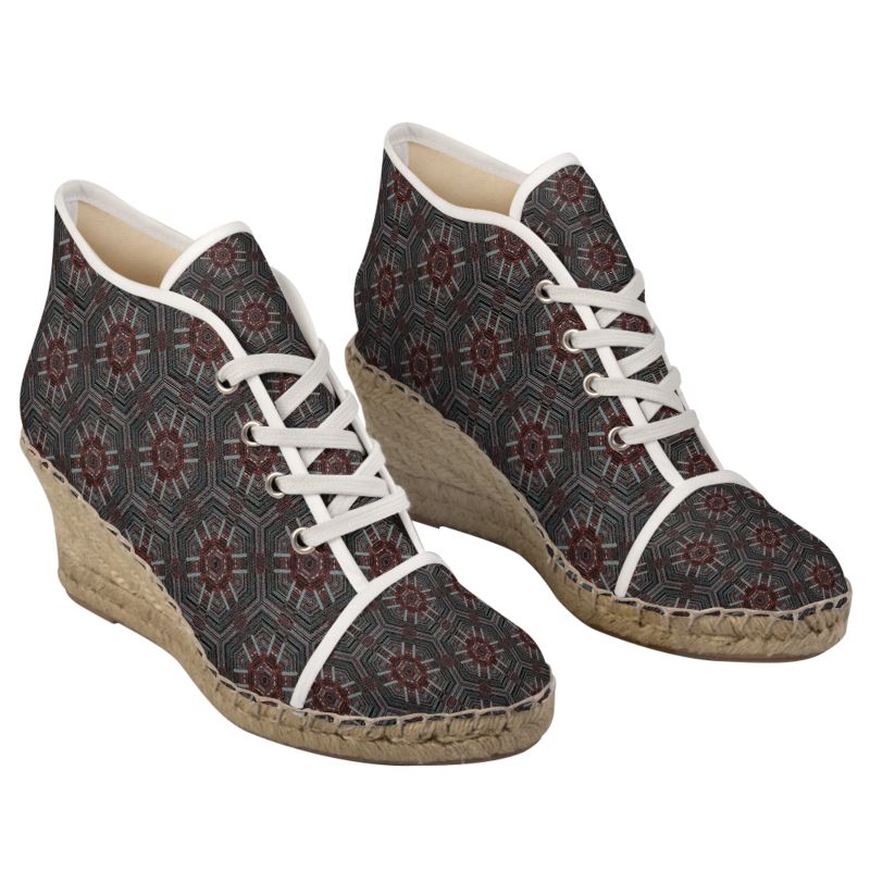 Boho-Chic Patterned Ladies Wedge Espadrilles