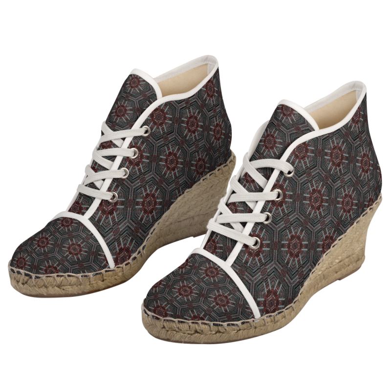 Boho-Chic Patterned Ladies Wedge Espadrilles