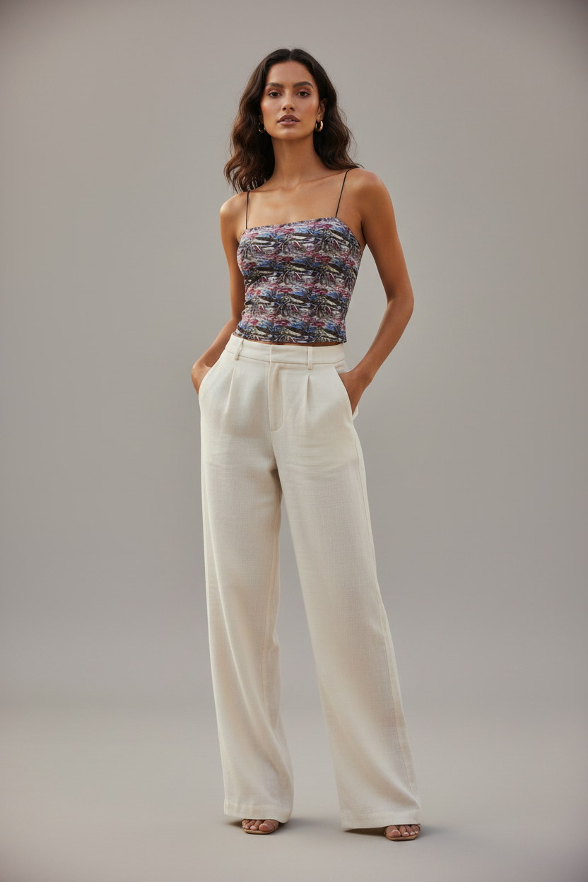 Midnight Garden SilkLadies Strappy Top