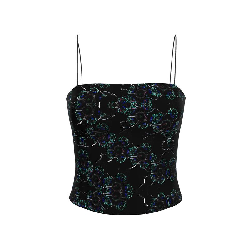 Midnight Bloom | Square-Neck Ladies Strappy Top