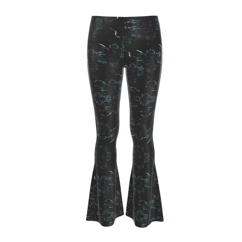 Midnight Bloom High Waisted Flared Leggings