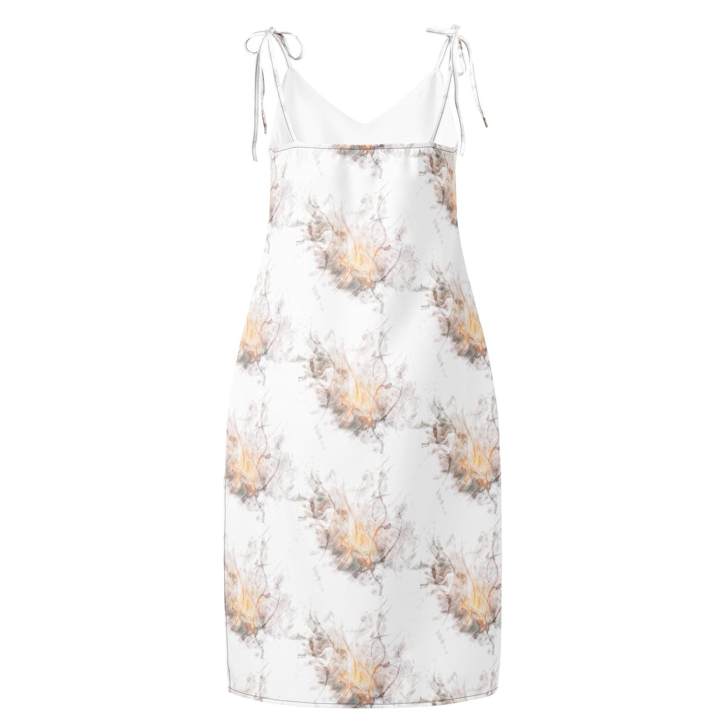 Floral Chiffon Slip Dress: Adjustable Tie Straps, Built-In Bra