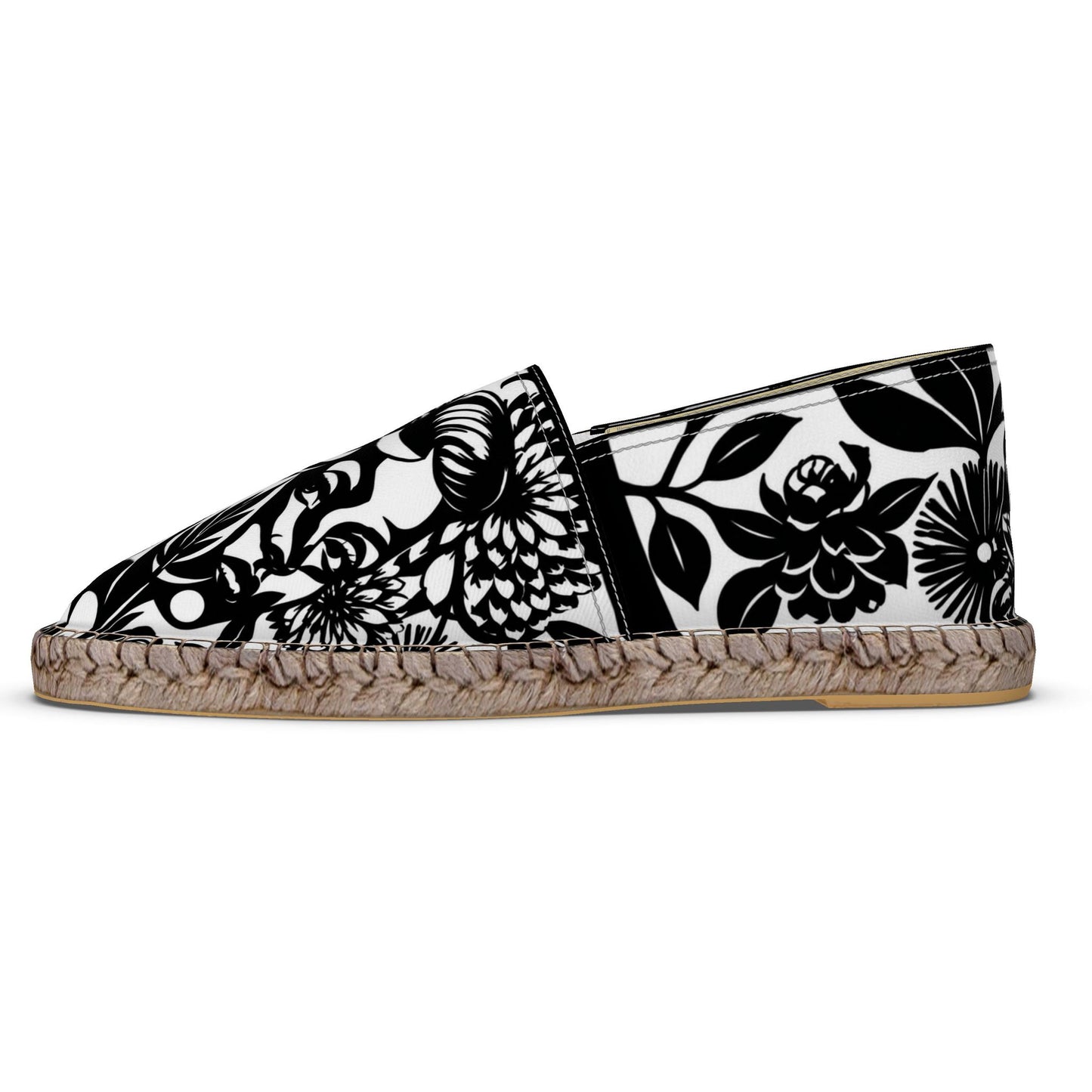 Monochrome Floral Espadrilles