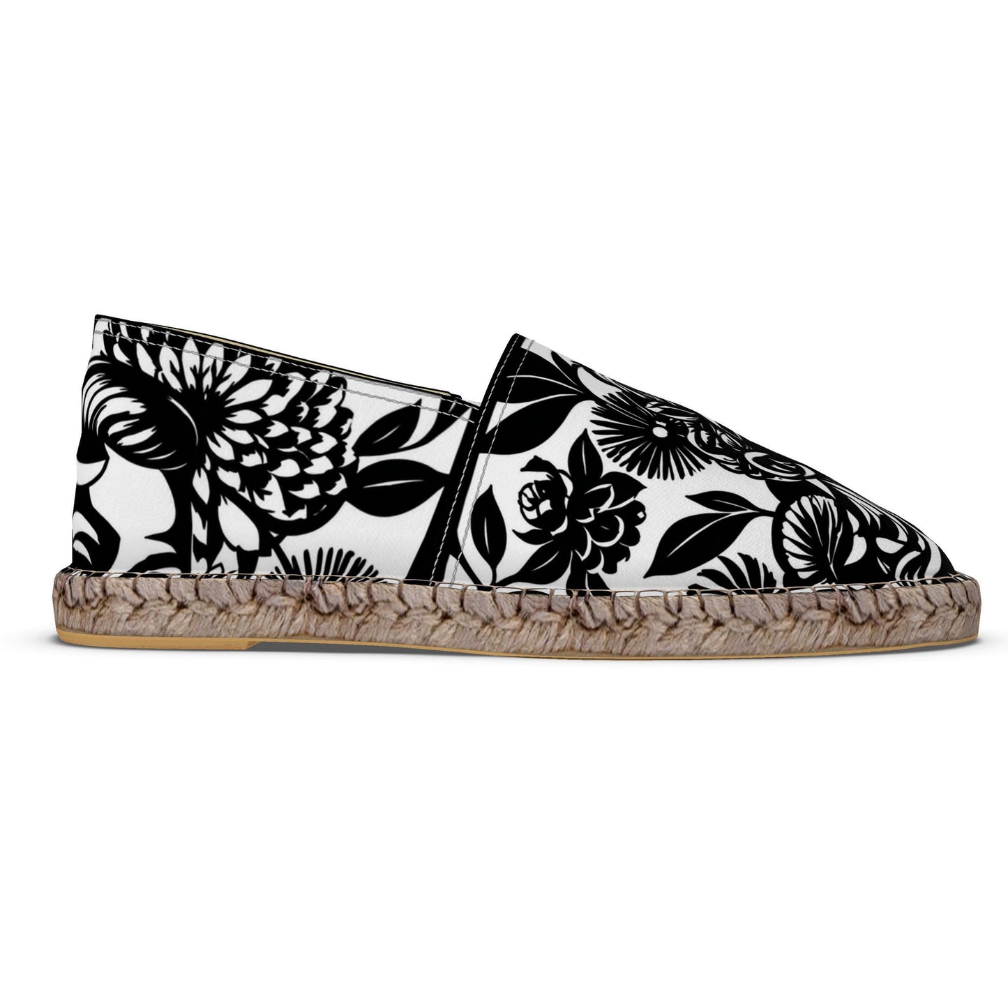 Monochrome Floral Espadrilles