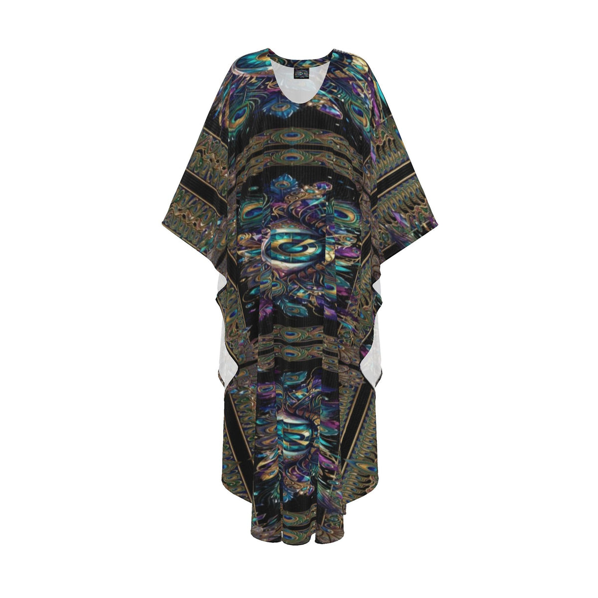 Psychedelic Eye Kaftan, Boho Beach Cover-Up, Artistic Festival Kimono