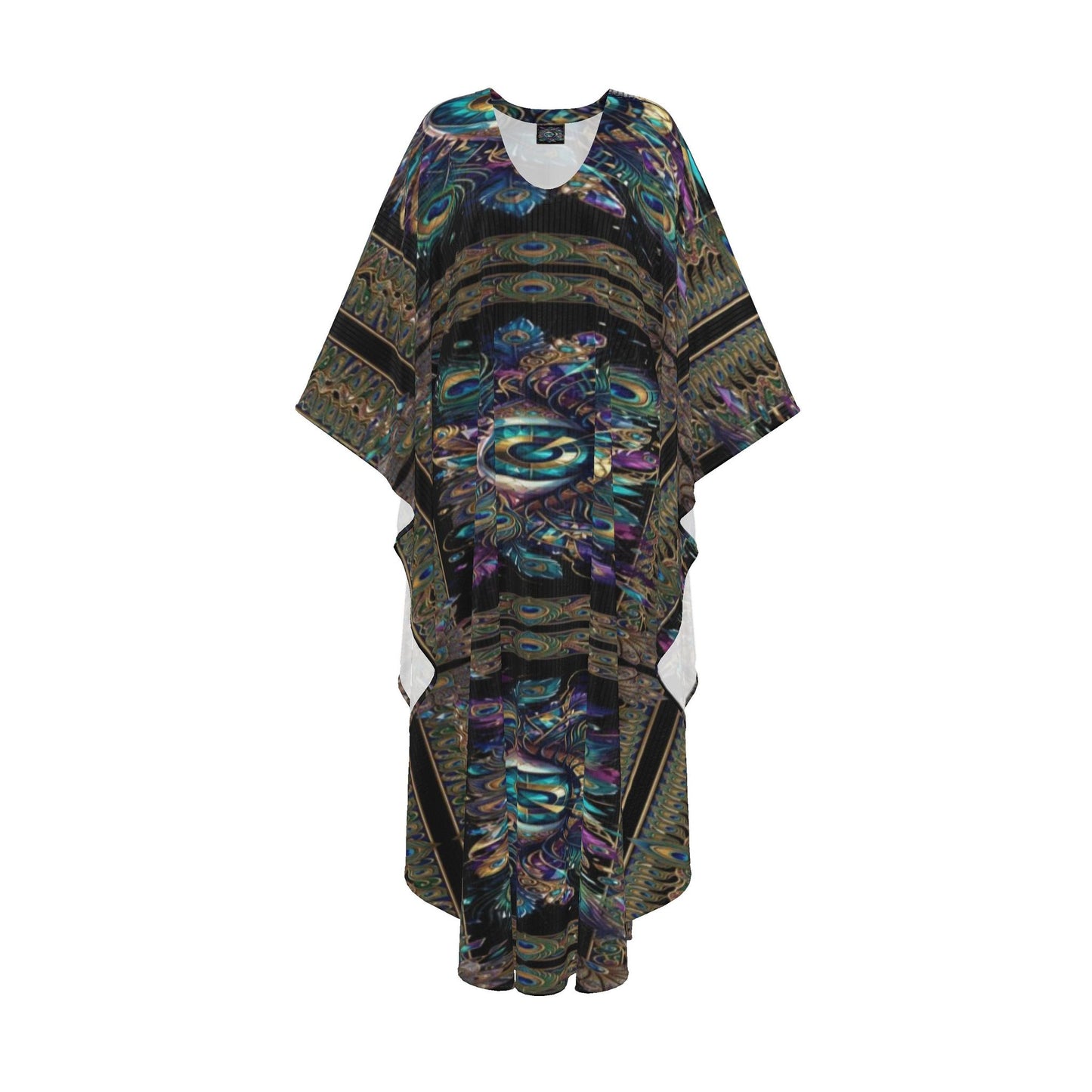 Psychedelic Eye Kaftan, Boho Beach Cover-Up, Artistic Festival Kimono