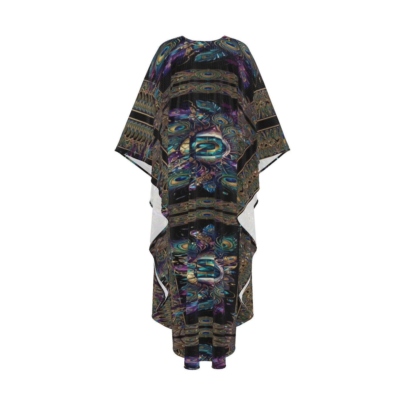 Psychedelic Eye Kaftan, Boho Beach Cover-Up, Artistic Festival Kimono