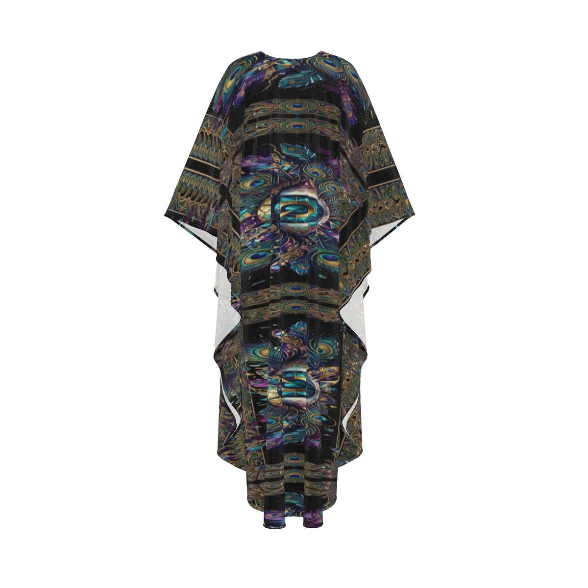 Psychedelic Eye Kaftan, Boho Beach Cover-Up, Artistic Festival Kimono