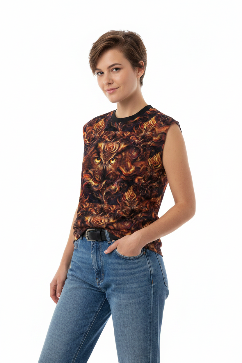 Mystic Flames Owl Men's Sleeveless Tee