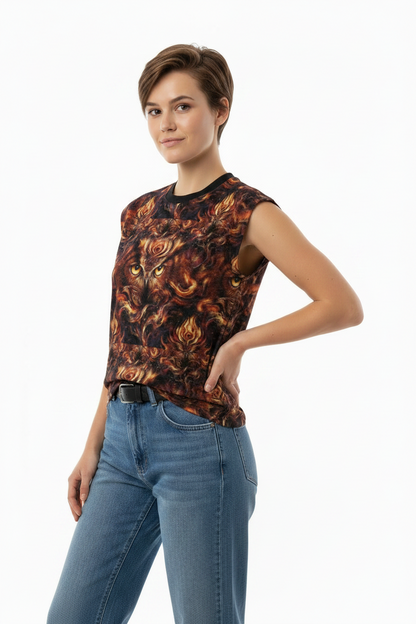 Mystic Flames Owl Men's Sleeveless Tee