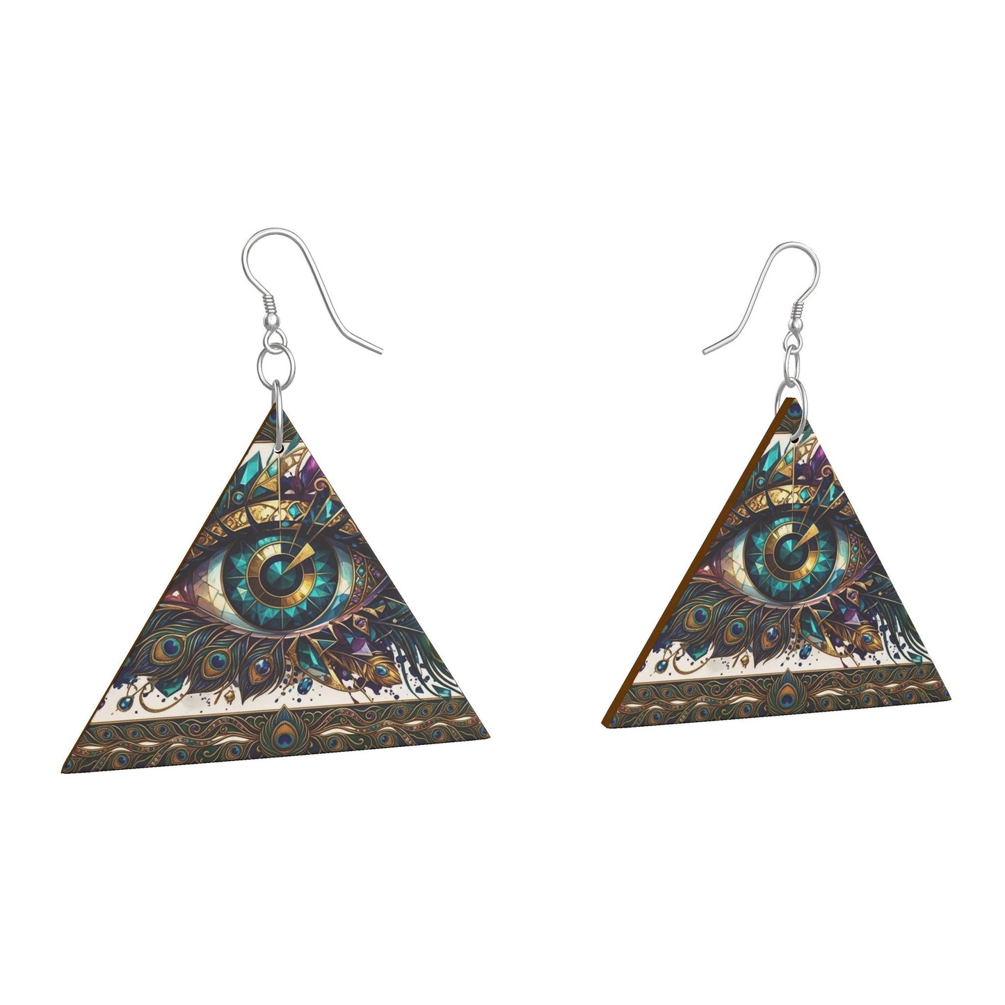 Wooden Earrings Geometric Shapes