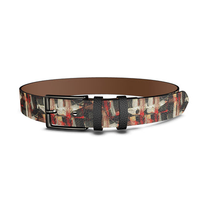 Modern Artistic Statement Belt with Black Buckle, Unique Designer belt