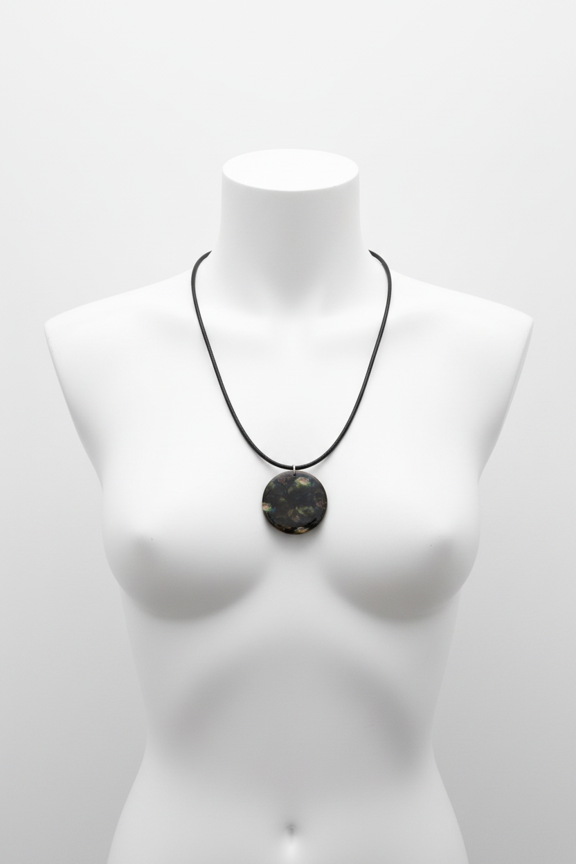 Modern Statement Necklace, Large Round Pendant Necklace,Contemporary Art Jewelry for Women, Gift for Her