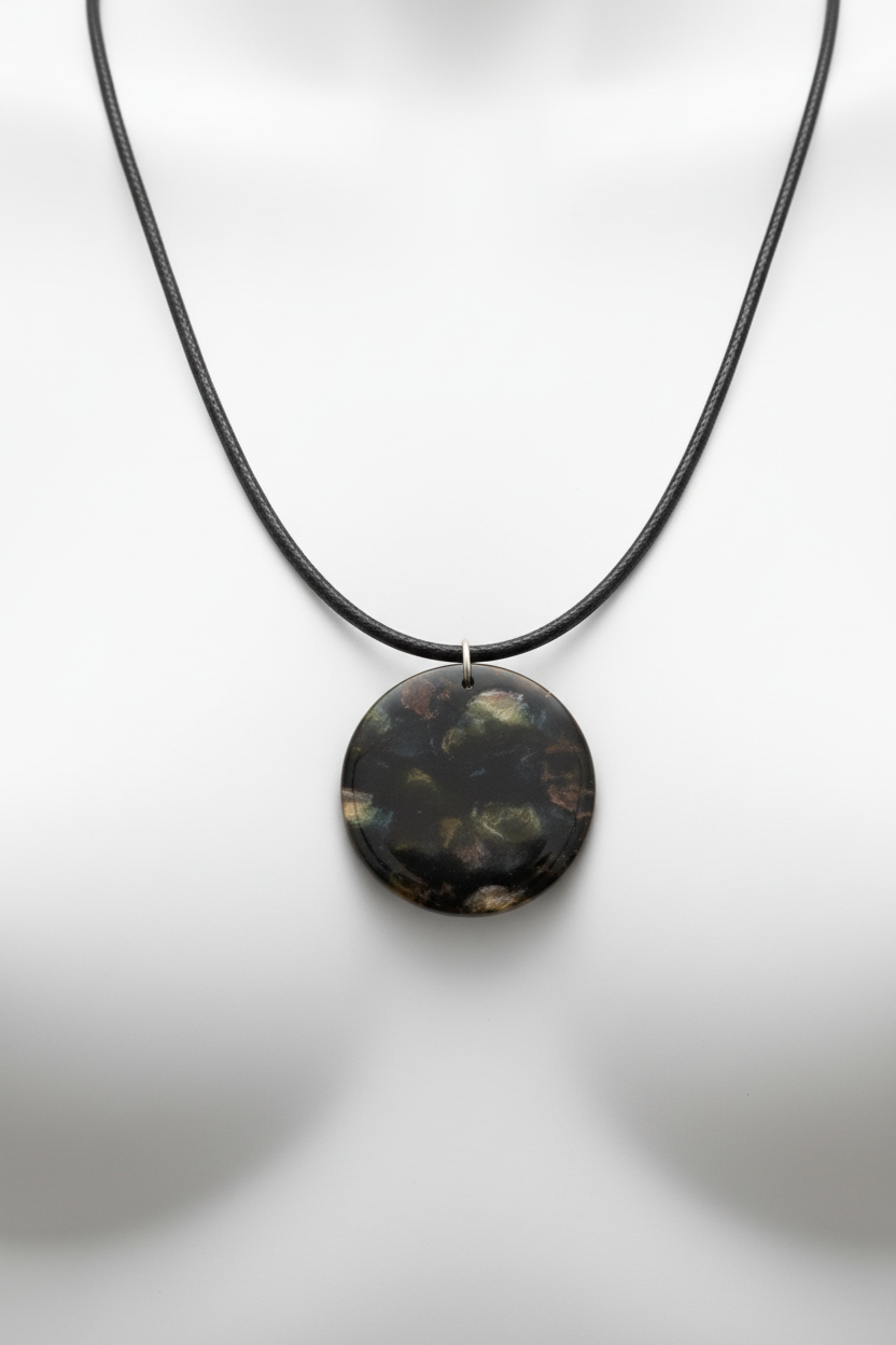 Modern Statement Necklace, Large Round Pendant Necklace,Contemporary Art Jewelry for Women, Gift for Her