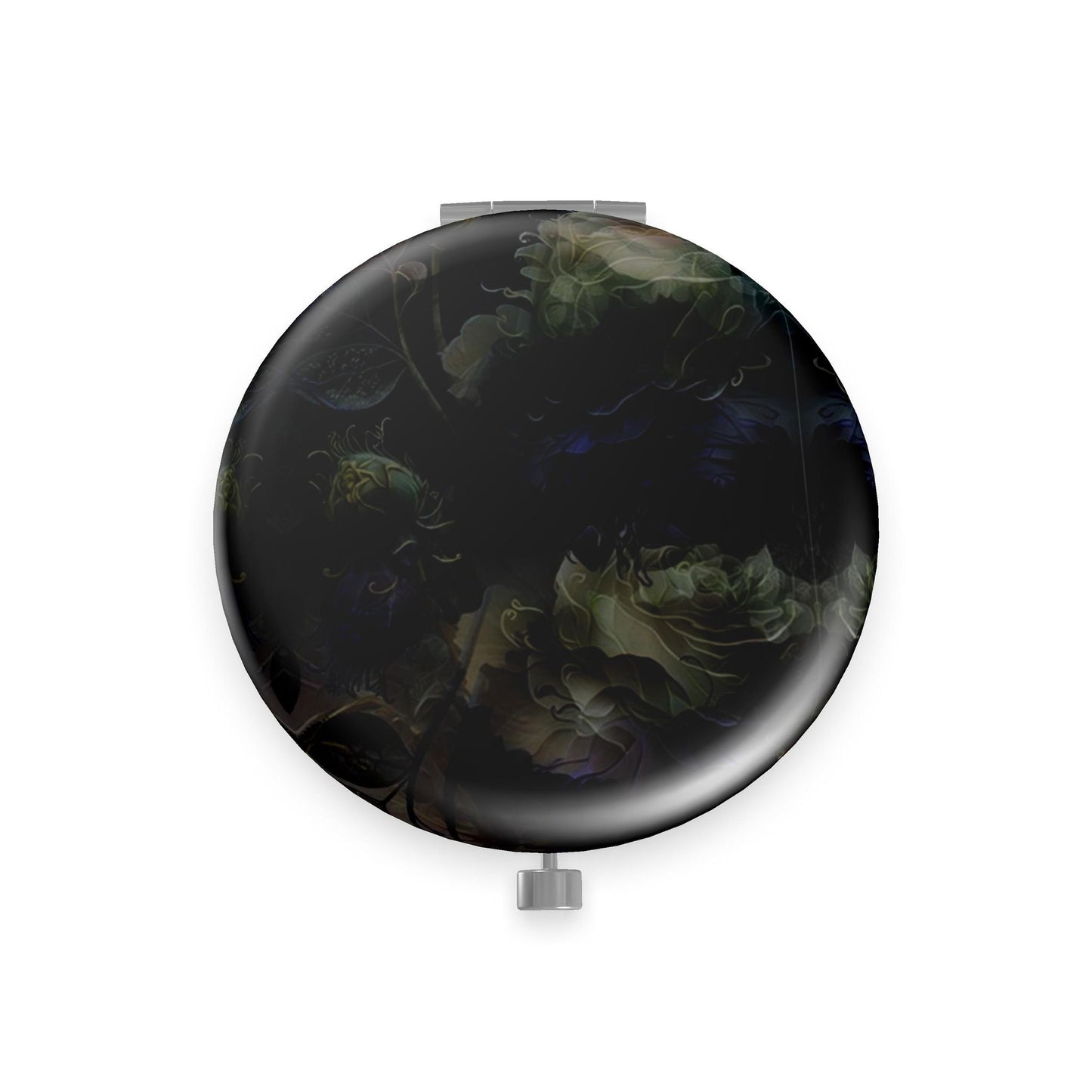 Dark Floral Pocket Mirror, Moody Botanical Compact Mirror, Goth Aesthetic Makeup Mirror, Vintage Style Purse Mirror, Gift for Her