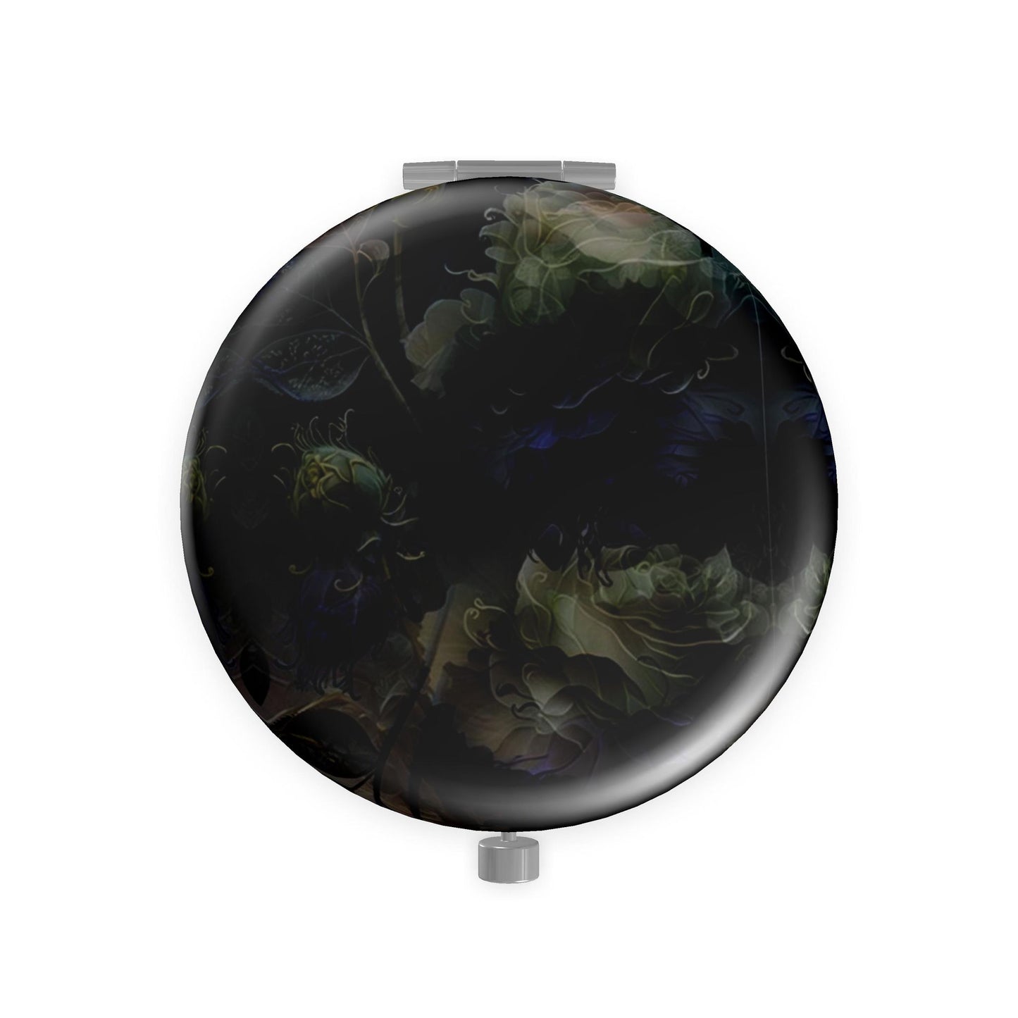 Dark Floral Pocket Mirror, Moody Botanical Compact Mirror, Goth Aesthetic Makeup Mirror, Vintage Style Purse Mirror, Gift for Her