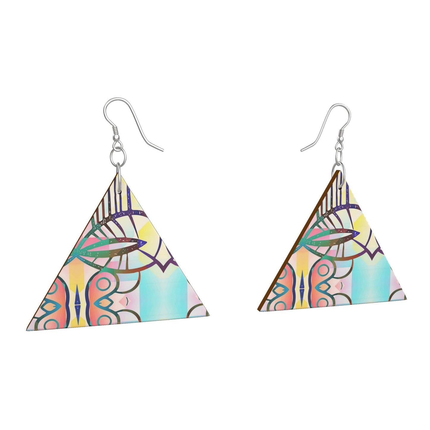 Wooden Earrings Geometric Shapes
