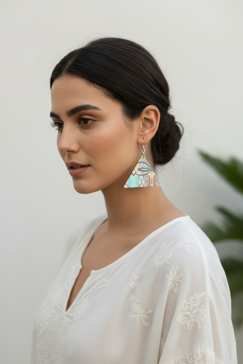 Wooden Earrings Geometric Shapes
