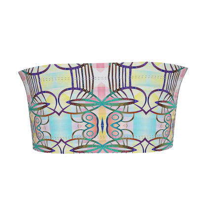 Colourful Geometric Print Strapless Boob Tube Crop Top