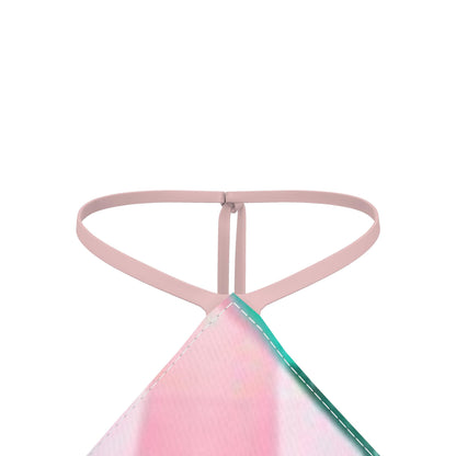 Colourful Geometric Print Halterneck Top