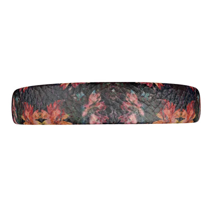A Floral Printed Leather Padded Headband