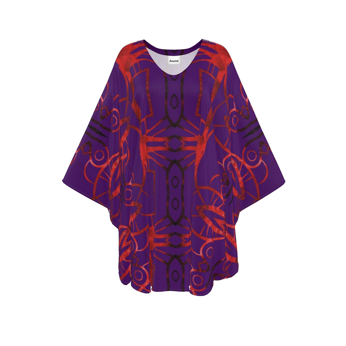 Crimson Cascade Purple Kaftan Dress