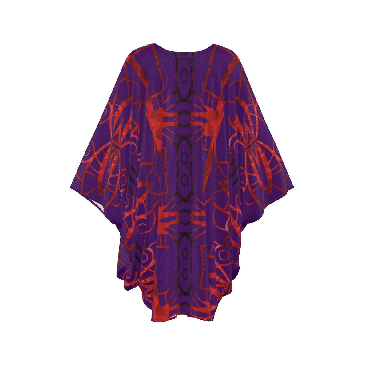 Crimson Cascade Purple Kaftan Dress