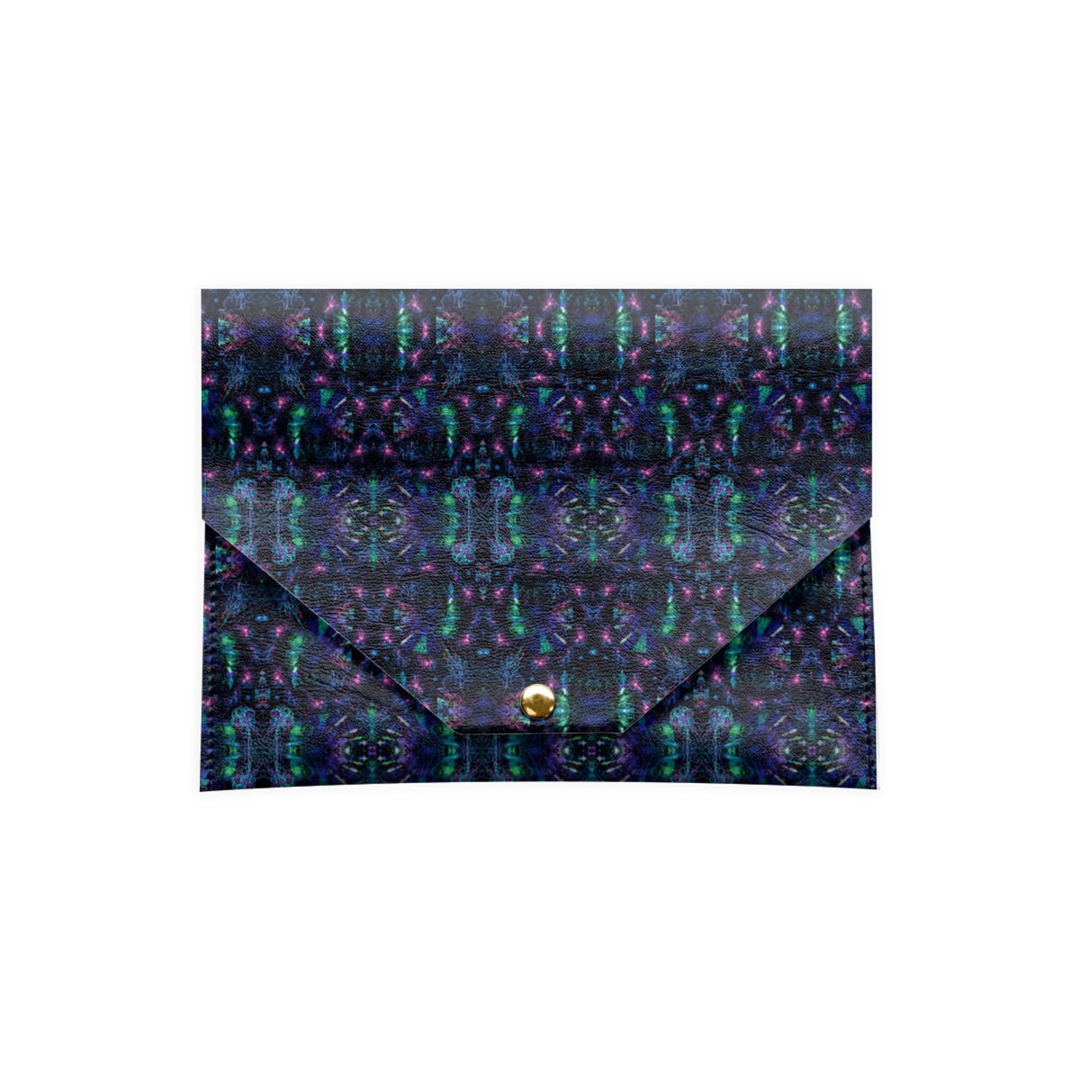 Mahjong Card Holder – Slim Leatherette Pouch with Abstract Pattern