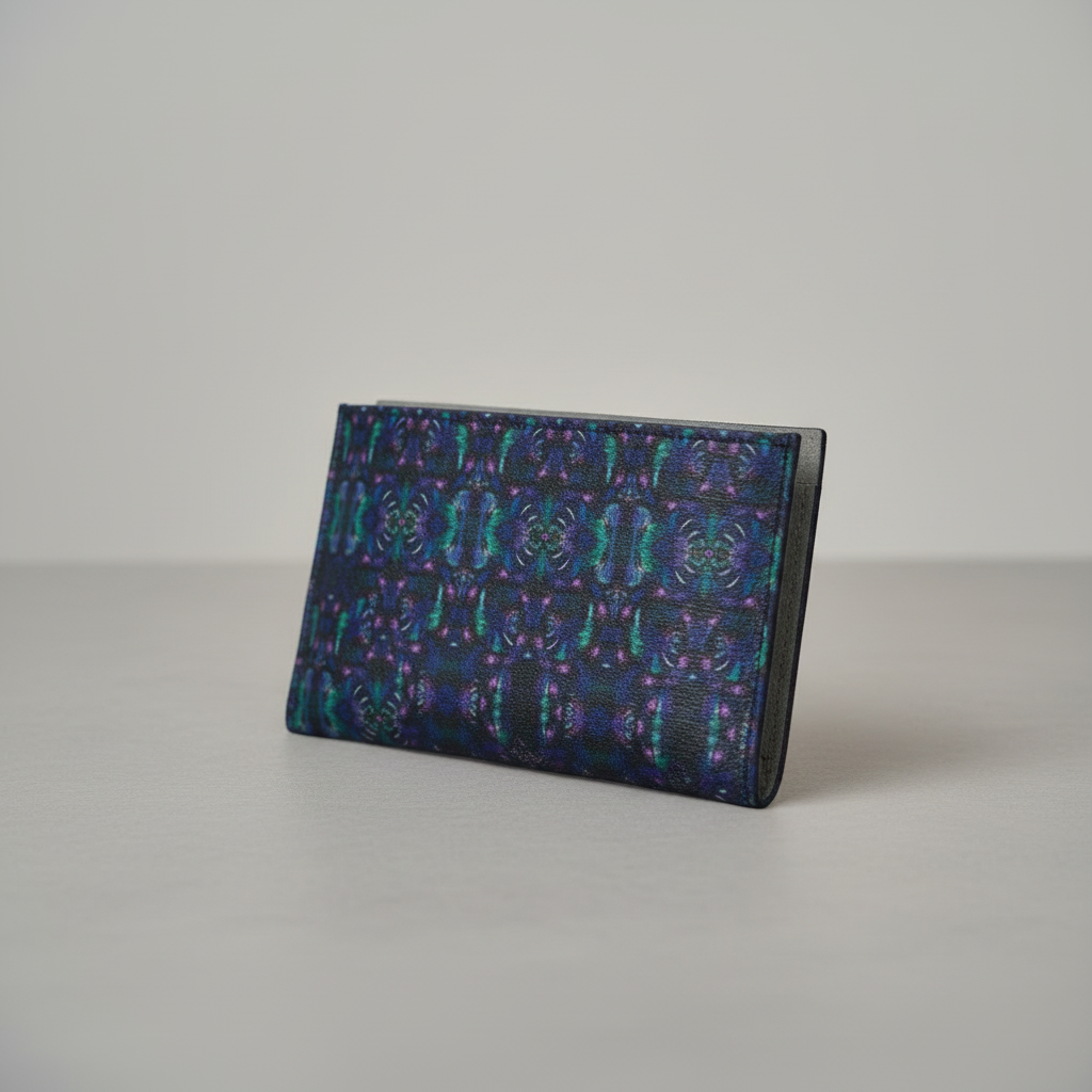 Mahjong Card Holder – Slim Leatherette Pouch with Abstract Pattern